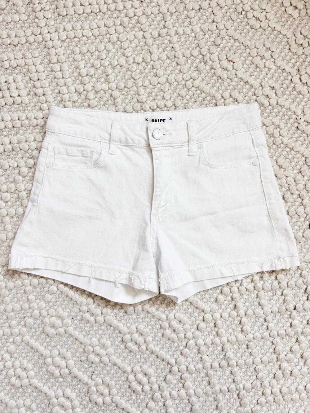 Paige Jimmy Jimmy Denim Shorts Size 24 White Stretchy